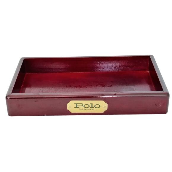 Polo Ralph Lauren Wooden Valet Tray Watch Jewelry Trinket Display Organizer VTG - Picture 1 of 7
